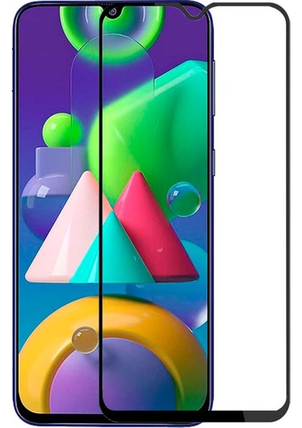 Samsung Galaxy M30S Temperli Cam Full Ekran Koruyucu Siyah