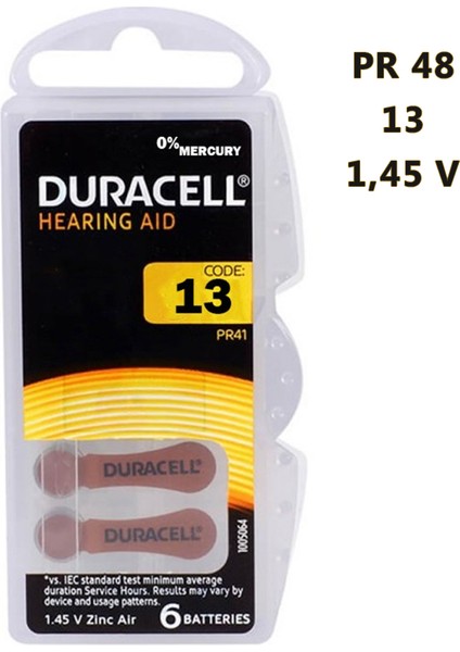 PR48 - 13 Işitme Cihazı Pili