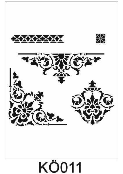 Köşe Desenler Stencil Şablon (30X30) KÖ-011