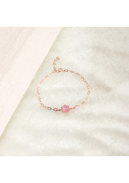 925 Ayar Gümüş Pembe Lotus Bileklik fiyatları