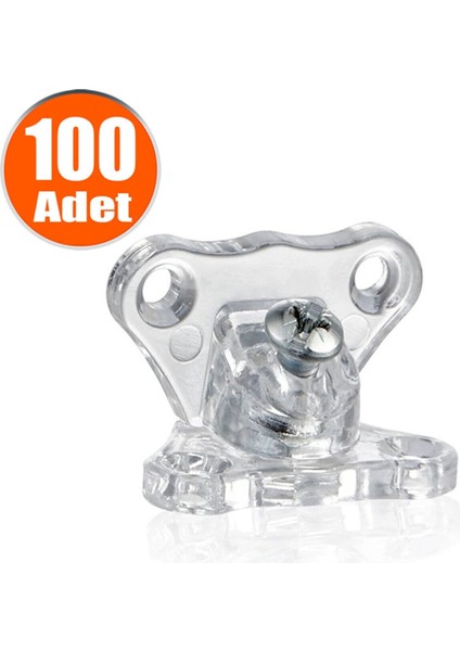 Plastik Açılı, Şeffaf, 40 mm T Bağlantı Şeffaf, Köşe Birleştirme 100 Adet