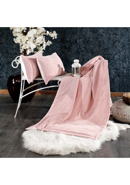 Collection 3 Parça Diamond Kadife Yatak Runner ve Yastık Kılıfı Seti