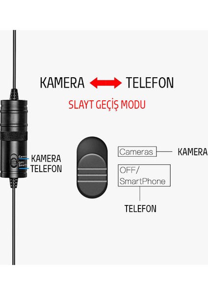 3.5mm Universal Lavalier Kablolu Yaka Mikrofonu 6 Metre AL-34432