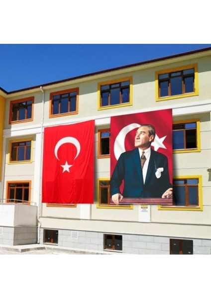 Çelik Online Atatürk Posteri ve Türk Bayrağı Raşel KUMAŞ70X105 cm