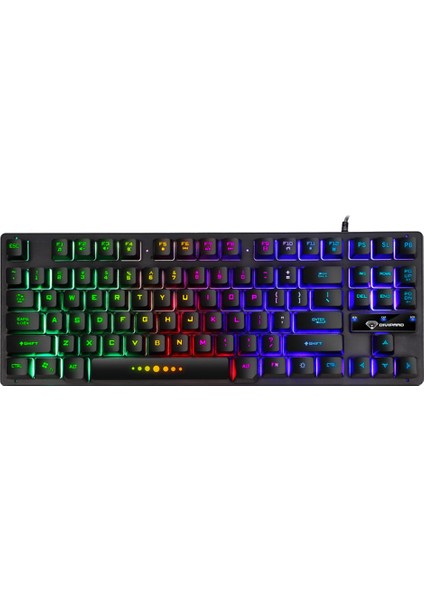 87 Tuşlu Mekanik Oyun Klavye Rgb Pc Oyuncular Için LED Gökkuşağı Aydınlatmalı (Yurt Dışından)