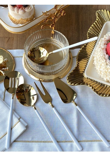 Allegra White Gold 5 Parça Sosluk Kepçe Seti