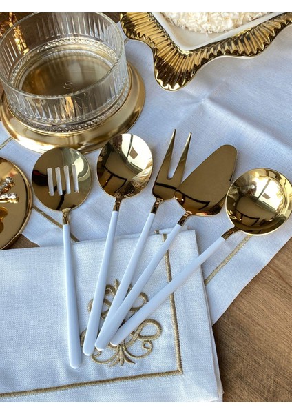 Allegra White Gold 5 Parça Sosluk Kepçe Seti