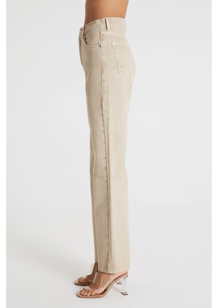 Diana Bej Rengi Yüksek Bel Dad Straight Fit Jean Pantolon C 4517-031 modelleri