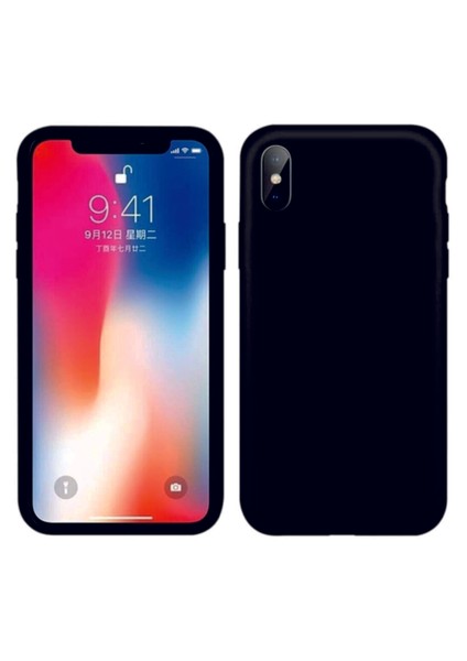 Iphone x Siyah Silikon Rubber Kılıf Arka Kapak Siyah