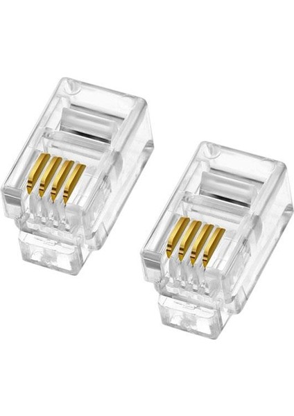 Telefon Kablosu 6P4C Kablo 4 Pinli Soketli Telefon Kablosu 0.5 M