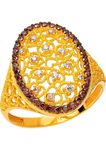 Kalpli Yaşam Çiçeği Altın Yüzük