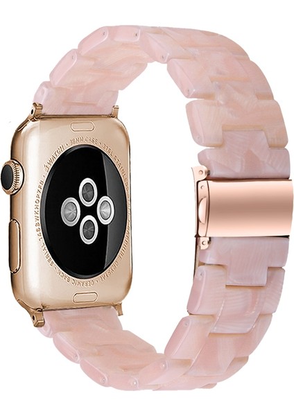 Apple Watch Uyumlu 42-44MM KRD25 Resin Şeker Pembe Kordon