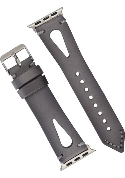 Apple Watch Uyumlu Deri Kordon Ba2 42-44MM RST9EF Gri