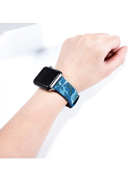 Apple Watch Uyumlu 42-44MM KRD24 Kamuflaj Kordon modelleri