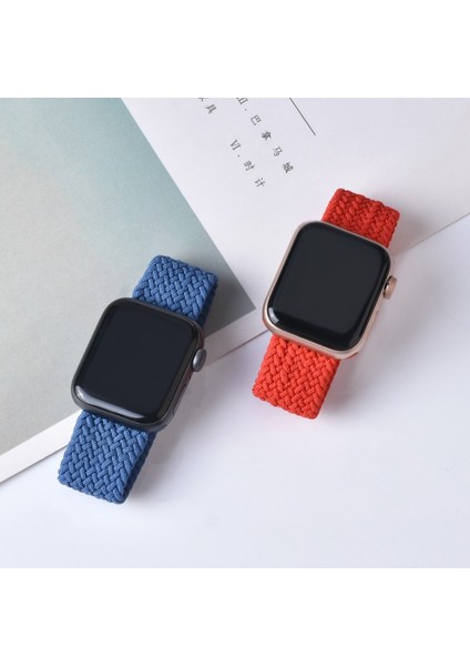 Apple Watch Uyumlu 42-44MM KRD15 Örgü Kordon L Beden Pembe modelleri