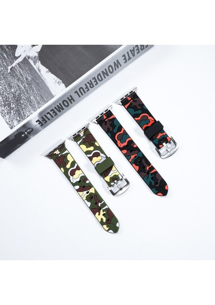 Apple Watch Uyumlu 38-40MM KRD24 Kamuflaj Kordon