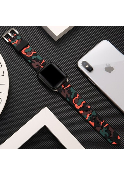 Apple Watch Uyumlu 38-40MM KRD24 Kamuflaj Kordon