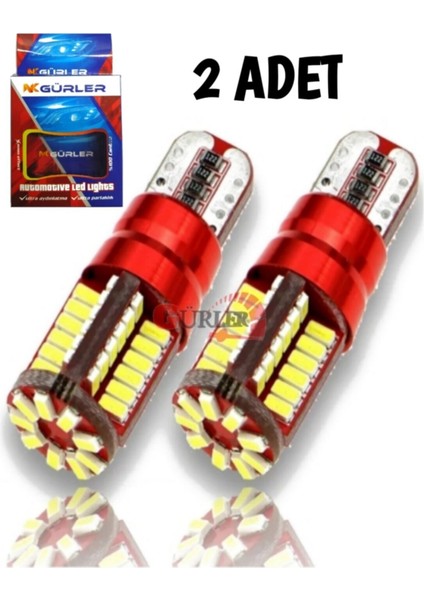 Gürler Oto Aksesuar T10 LED Ampül 12V 5W 57 Ledli Park Ledi Beyaz Renk 2 Adet