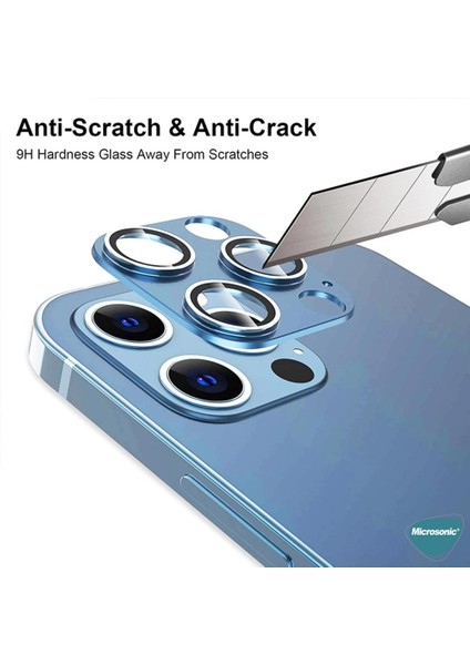 Apple iPhone 13 Pro Kamera Lens Koruma Camı V2 Gümüş - Gümüş modelleri