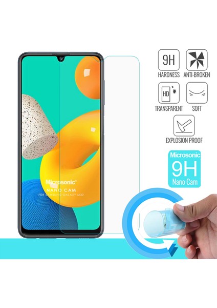 Samsung Galaxy M32 4g Nano Glass Cam Ekran Koruyucu - Şeffaf fiyatları
