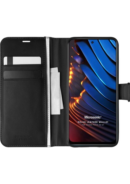 Xiaomi Poco X3 Gt Kılıf Delux Leather Wallet Siyah