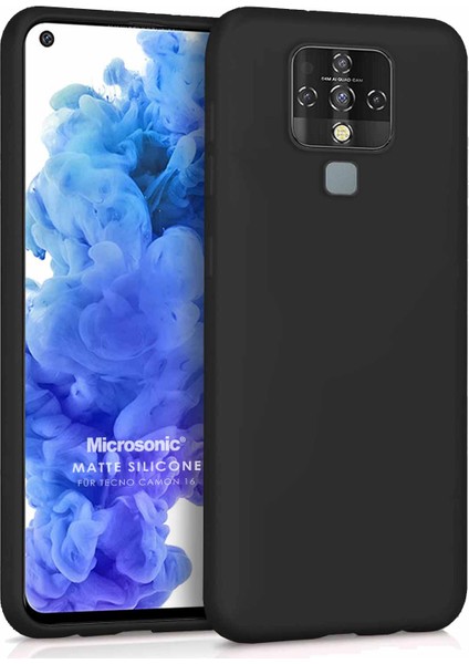 Matte Silicone Tecno Camon 16 Kılıf Siyah
