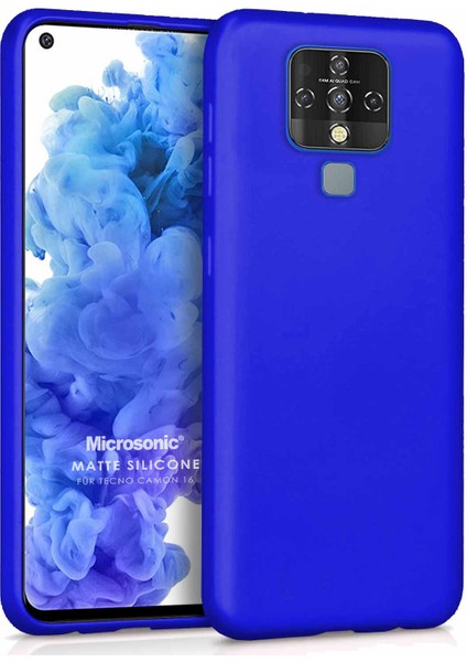 Matte Silicone Tecno Camon 16 Kılıf Mavi