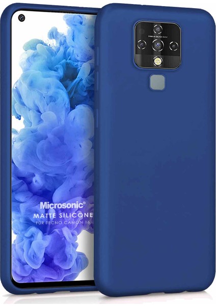 Matte Silicone Tecno Camon 16 Kılıf Lacivert