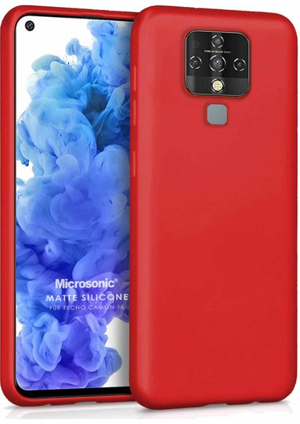 Matte Silicone Tecno Camon 16 Kılıf Kırmızı