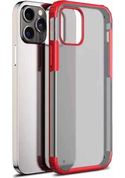 Apple iPhone 13 Pro Kılıf Frosted Frame Kırmızı