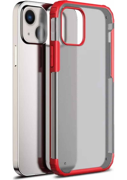 Apple iPhone 13 Mini Kılıf Frosted Frame Kırmızı
