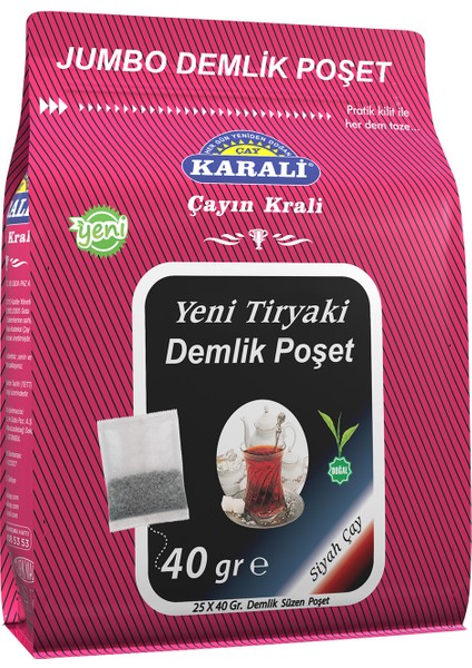 Karali Çay Tiryaki Jumbo Demlik Poşet Çay 25x40 gr