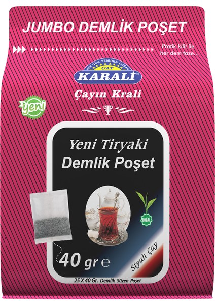 Karali Çay Tiryaki Jumbo Demlik Poşet Çay 25x40 gr