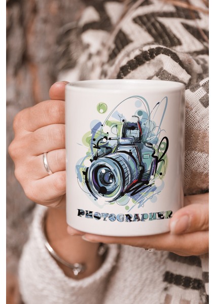Vektörel Çizim Fotoğraf Makinesi Photographer Fotoğrafç