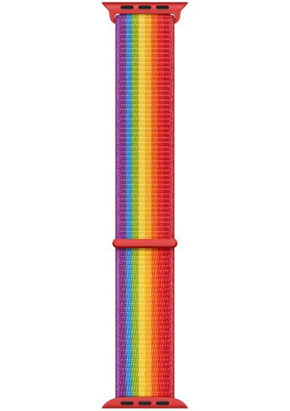Apple Watch Uyumlu Series 7 45MM Hasırlı Kordon Woven Sport Loop Pride Edition