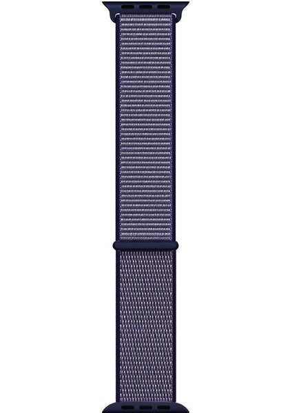 Apple Watch Uyumlu Series 7 45MM Hasırlı Kordon Woven Sport Loop Lacivert