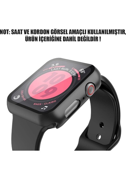Apple Watch Uyumlu Series 7 45MM Kılıf Matte Premium Slim Watch Uyumluband Siyah