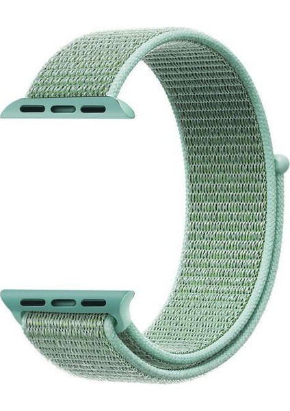 Apple Watch Uyumlu Series 7 45MM Hasırlı Kordon Woven Sport Loop Yeşil modelleri