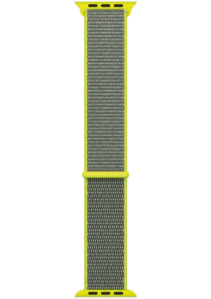 Apple Watch Uyumlu Series 7 45MM Hasırlı Kordon Woven Sport Loop Koyu Yeşil