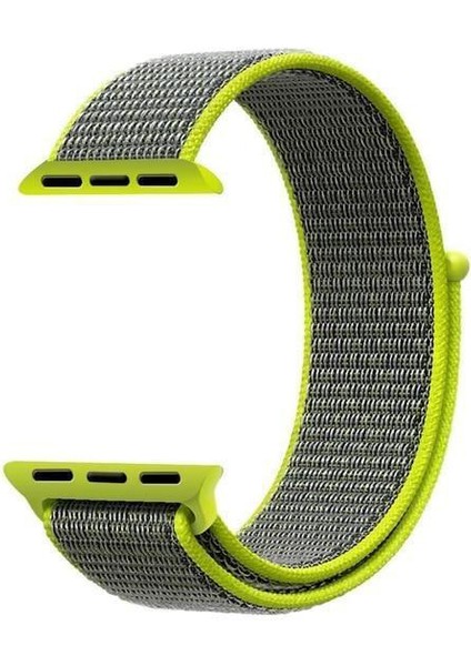 Apple Watch Uyumlu Series 7 45MM Hasırlı Kordon Woven Sport Loop Koyu Yeşil modelleri