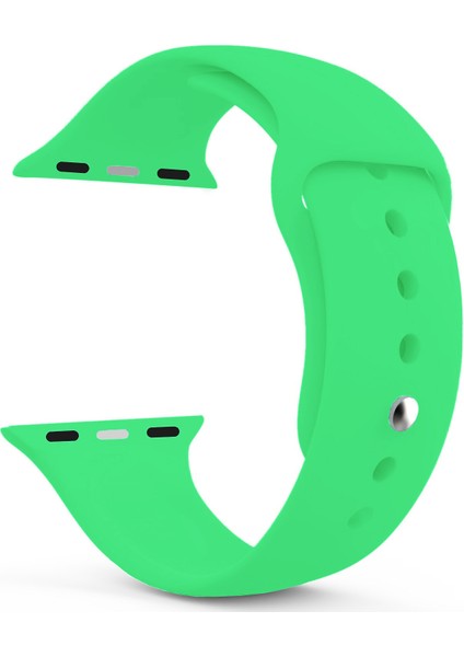 Apple Watch Uyumlu Series 7 45MM Silikon Kordon Yeşil