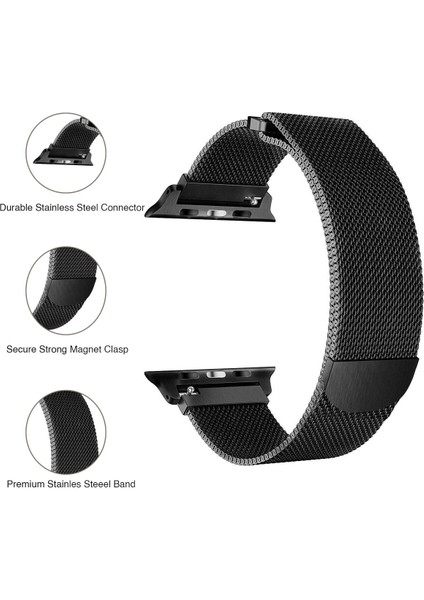Apple Watch Uyumlu Series 7 41MM Milanese Loop Kordon Lacivert