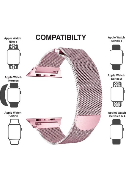 Apple Watch Uyumlu Series 7 41MM Milanese Loop Kordon Lacivert