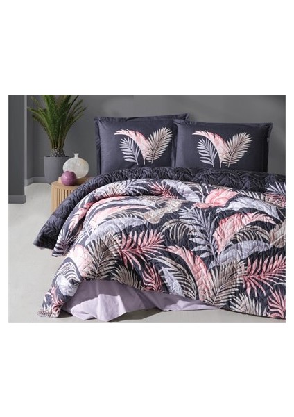 Ranforce Dört Mevsim Set Çift Kişilik Hena V1 Antrasit