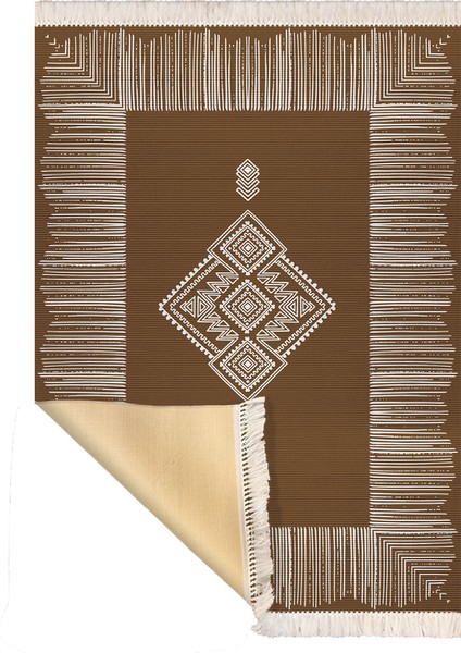 Bazaarforum Dekoratif Saçaklı Mermer Desen Yeni Model Pvc Deri Kaymaz Taban Dijital Baskı Halı 80X300 cm CK-582
