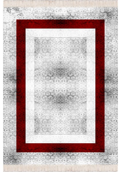 Bazaarforum Dekoratif Saçaklı Mermer Desen Yeni Model Pvc Deri Kaymaz Taban Dijital Baskı Halı 180X280CM CK-583