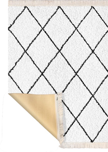 Bazaarforum Dekoratif Saçaklı Mermer Desen Yeni Model Pvc Deri Kaymaz Taban Dijital Baskı Halı 130X180CM CK-606