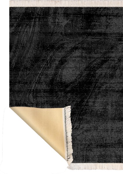 Bazaarforum Dekoratif Saçaklı Mermer Desen Yeni Model Pvc Deri Kaymaz Taban Dijital Baskı Halı 80X140CM CK-594