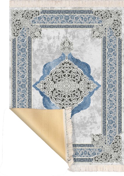 Bazaarforum Dekoratif Saçaklı Mermer Desen Yeni Model Pvc Deri Kaymaz Taban Dijital Baskı Halı 160X230CM CK-600