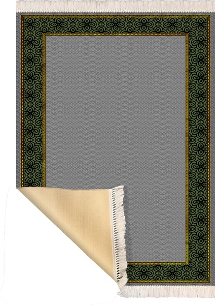 Bazaarforum Dekoratif Saçaklı Mermer Desen Yeni Model Pvc Deri Kaymaz Taban Dijital Baskı Halı 80X140CM CK-623